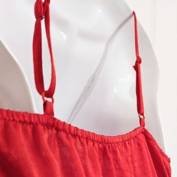 New MONTEAU Los Angeles red scallop dress size L @Z - Picture 10 of 12